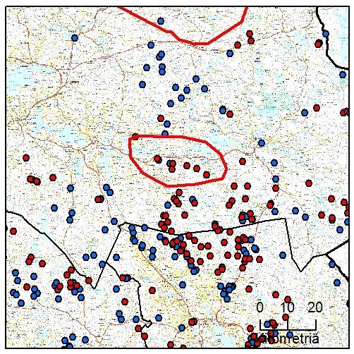 39 30. Ontojoen reviiri (Kainuu) Yksilömääräarvio: - Tassu- Laumahav: 26.10. - 6.