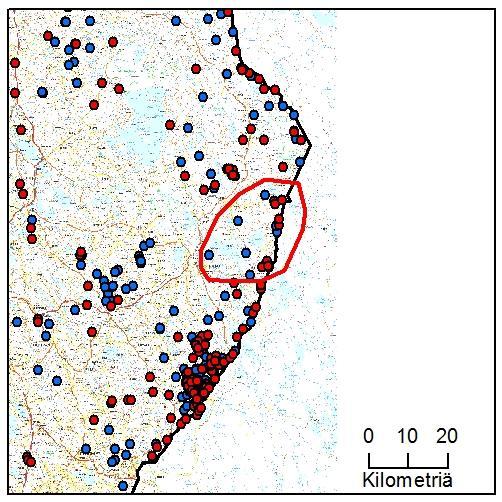 56 47. Möhkön rajareviiri (Pohjois-Karjala) Yksilömääräarvio: 5 Tassu- Parihav: 6.8.2016