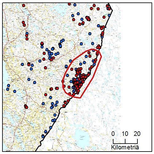 58 49. Mutalahden rajareviiri (Pohjois-Karjala) Yksilömääräarvio: 7 Tassu- Laumahav: 3.