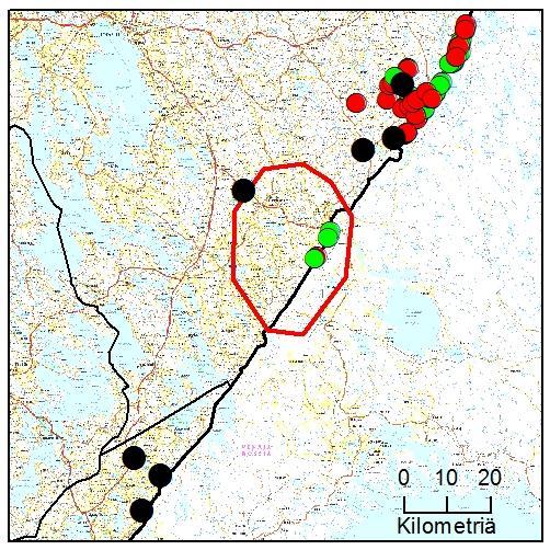 59 50. Wärtsilän rajareviiri (Pohjois-Karjala) Yksilömääräarvio: 2 