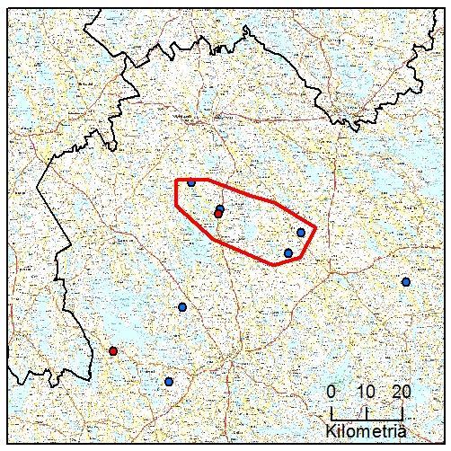 60 51. Haukivuoren reviiri (Etelä-Savo) Yksilömääräarvio: 2 Tassu- Laumahav: 22.9.2016-25.1.2017 2016: 1 havaintoa, 3 yksilöä 2017: Ei laumahavaintoja lueen koko 550 km 2 DN näytteet Ei Kuolleet Ei 2017: 1 havainto, 2 yksilöä - Mahdollinen pari.