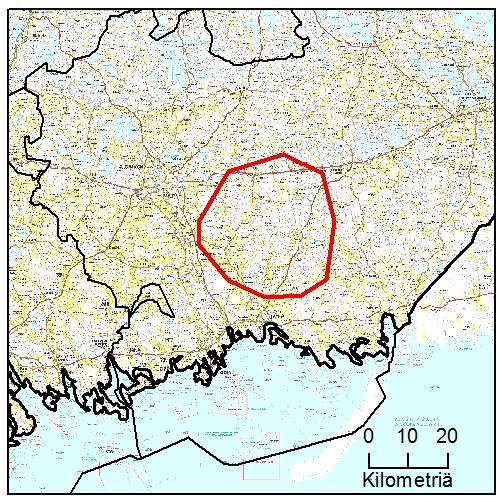 64 55. Pyhältön reviiri (Kaakkois-Suomi) Yksilömääräarvio: 2-