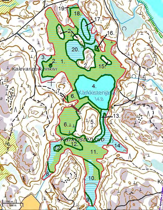 Kartta: Pohjakartta Maanmittauslaitoksen aineistoa 11/2016 Kartta 31. Kärkkistensuon kuviot. Kuviokuvaukset (kartta 31) Kuvio 1.