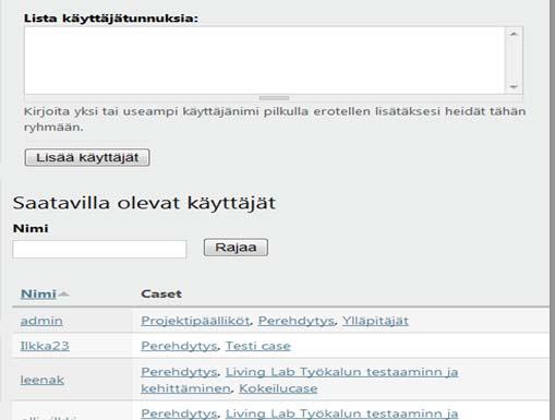 33 le. Mikäli ryhmän asetuksiin on määritelty, että kaikki ryhmän uudet jäsenet tulee hyväksyä ryhmään, tulee projektipäällikön tai työkalun ylläpitäjän vielä vahvistaa käyttäjä ryhmään. 7.