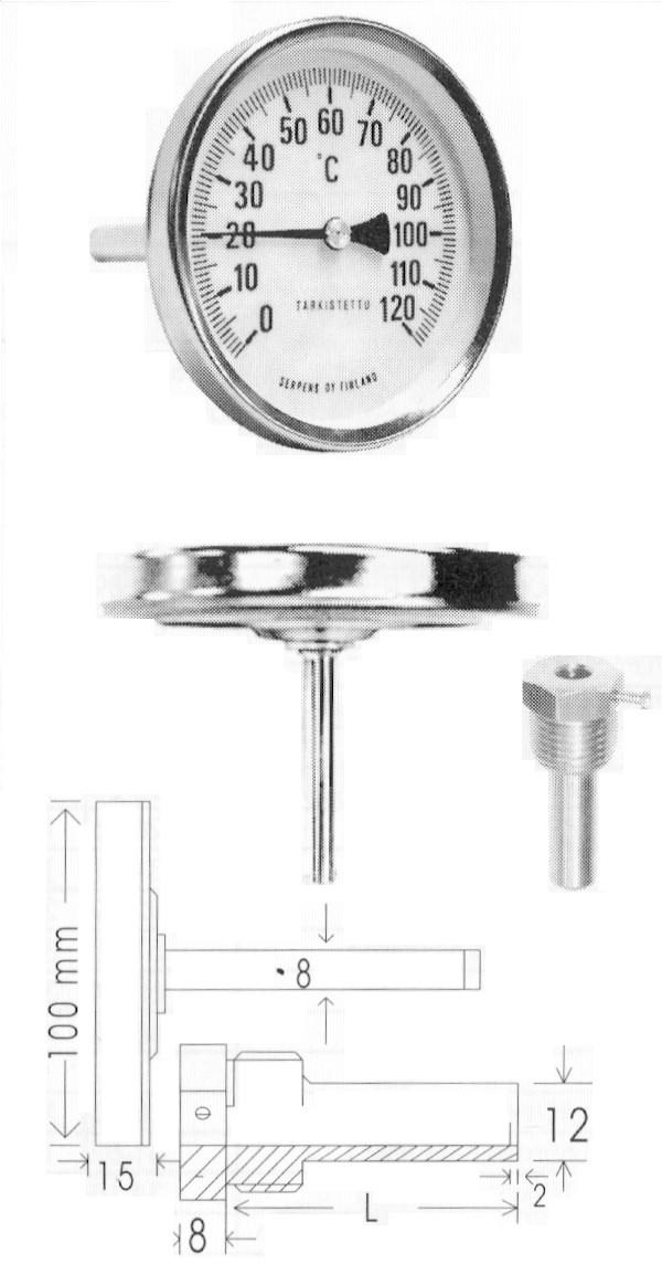 6.2 PARIMETALLILÄMPÖMITTARIT TAKALÄHTÖISET M-642T ø 63 mm M-103T ø 100 mm M-152T ø 150