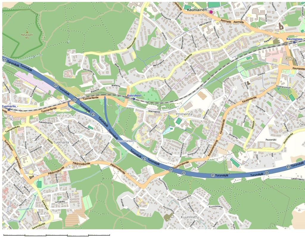 KOLME KAUPUNKIJÄRJESTELMÄÄ Alakeskus 600 m Tunnistaminen ASEMAKAUPUNGINOSA Koivuhovi, PKS Kaupunginosan rakenne 2005 400 m 600 m 800 m Kaupunginosan