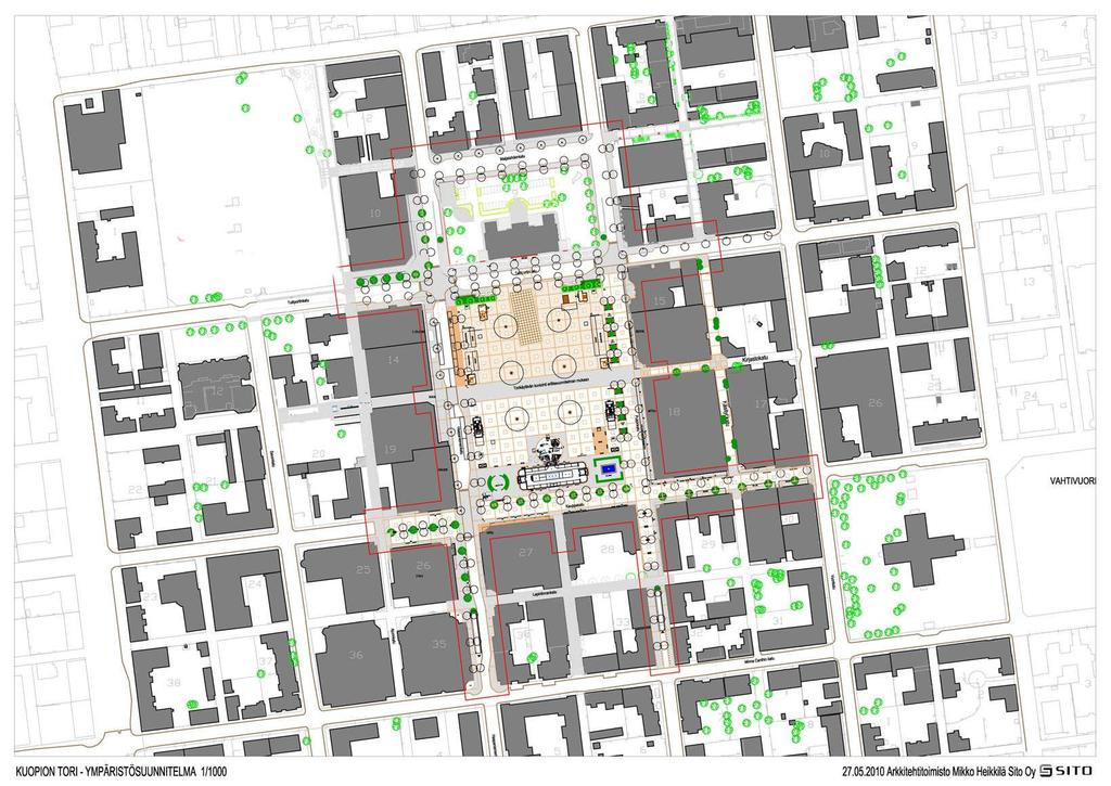 KAUPUNKIJÄRJESTELMÄT - CITY FABRICS Kaupunki 250 m Kuopio 2013 KÄVELYKESKUSTA