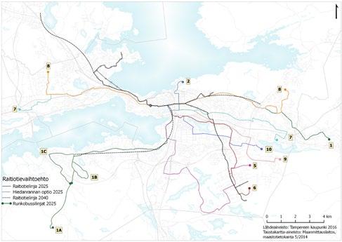 Raitiotietä tukeville liityntäbussilinjoille järjestetään vaihtopysäkit.