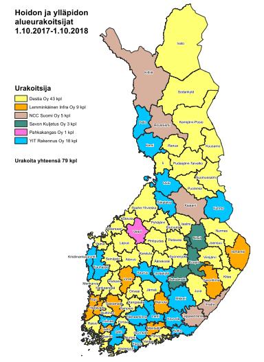 1. Mikä on maanteiden hoitourakka? Mikä? maanteiden hoidon alueurakka (79 kpl) Miten?