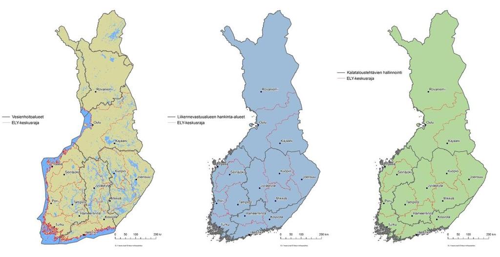 ta neljälle suuralueelle, jotka ovat pohjoinen hankinta-alue (LAP, POP ja KAI), läntinen hankinta-alue (VAR, EPO, PIR), itäinen hankinta-alue (KES, ESA, POS ja POK) ja eteläinen hankinta-alue (UUD,