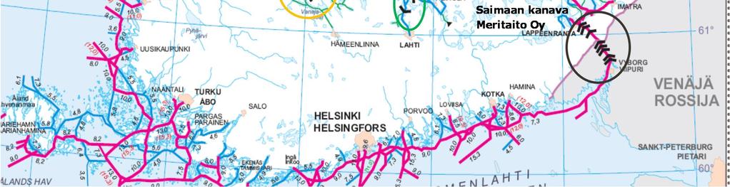 Liikenneviraston vastuulla olevat kanavat ja kanavaurakoiden aluejako on esitetty kuvassa 3. Urakoista kilpailutetaan vuosittain yksi tai kaksi.