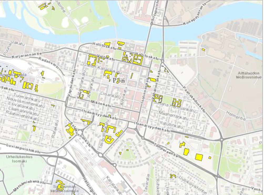 ArcGISin näkymä Porin kaupungin