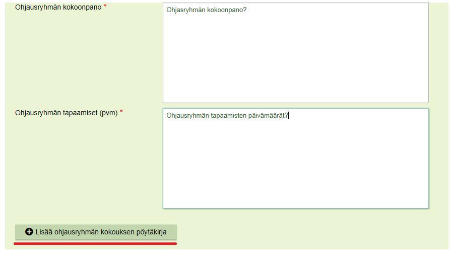Hankkeen edistyminen- ohjausryhmä Raportoi