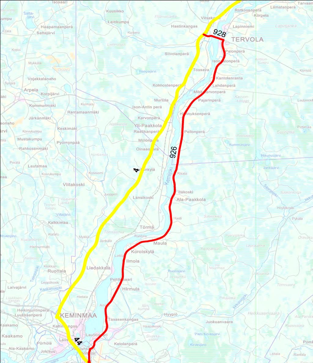 Liite 6 Varareittien liikenteenohjauskuvat Valtatie 4 Kemin kohdalla OHJAUS, LIITE 8 VARAREITTI : 4Kemi29 PAATTIO (39) - KUUSIKONTIEN LIITTYMÄ SEKTORI: Raskas liikenne ok Varareitin pituus 42,0 km