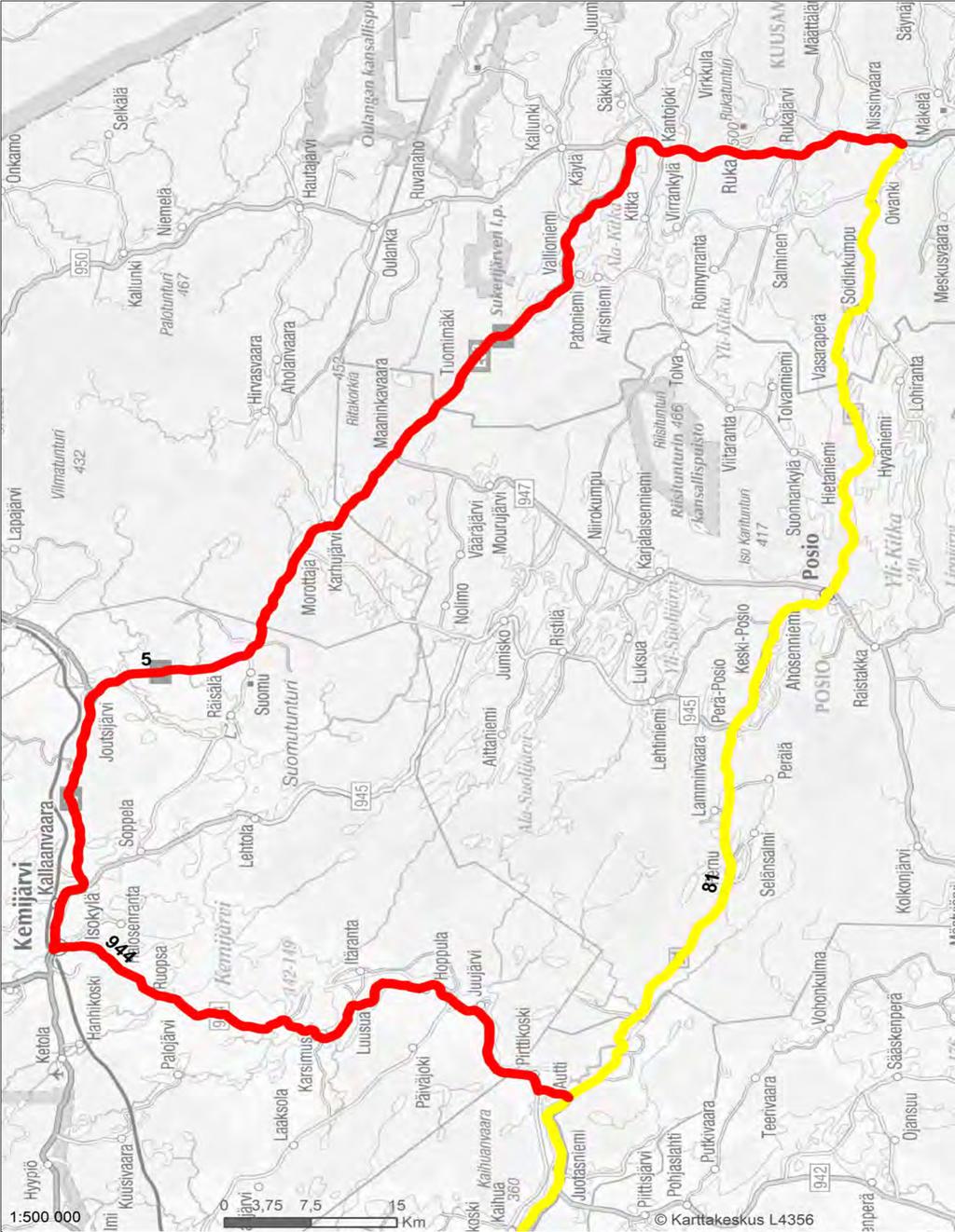 Liite 6 Varareittien liikenteenohjauskuvat Kantatie 81 VARAREITTI : 81R06 AUTTI - RANTALAHTI SEKTORI: 81/15a -