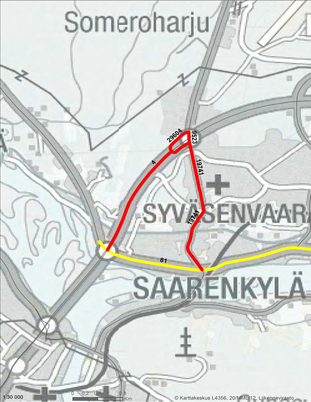 Varareittien liikenteenohjauskuvat Kantatie 81 Liite 6 VARAREITTI : 81R10 SAARENKYLÄ - SUUTARINKORVA SEKTORI: 81/1a