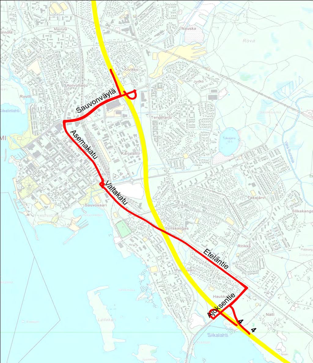 Liite 6 Varareittien liikenteenohjauskuvat Valtatie 4 Kemin kohdalla OHJAUS, LIITE 8 OHJAUS, LIITE 8 VARAREITTI : 4Kemi12 AJOS (35) - TERVAHARJU (37) SEKTORI: Raskas liikenne ok