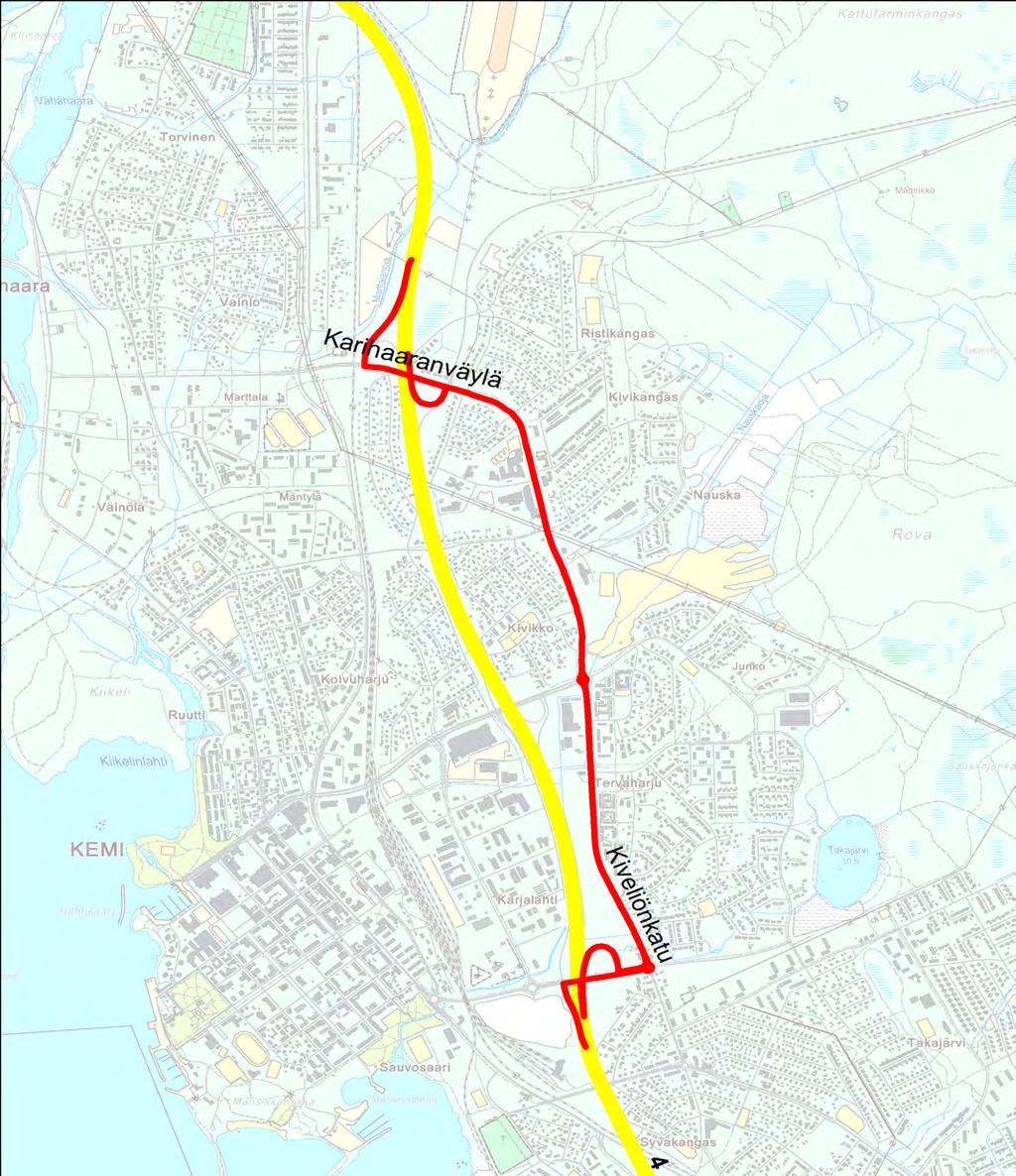 Liite 6 Varareittien liikenteenohjauskuvat Valtatie 4 Kemin kohdalla SULJE RAMPPI OHJAUS, LIITE 8 SULJE RAMPPI OHJAUS, LIITE 8 VARAREITTI : 4Kemi18