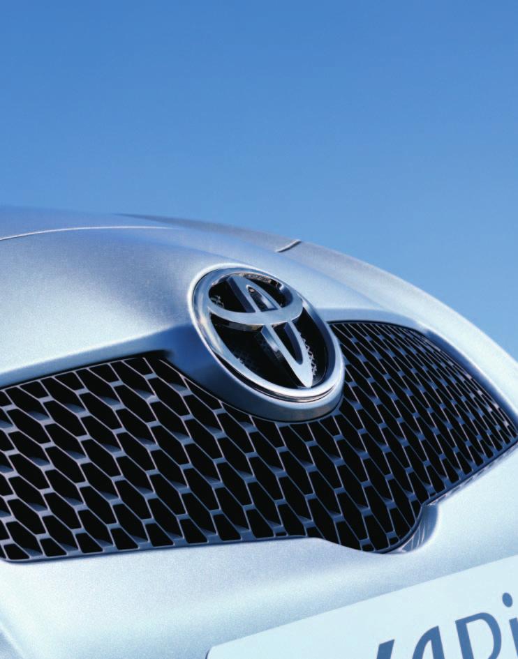 Toyotalle laatu ei ole vain lupaus, vaan myös elämäntapa Mikään ei ole niin täydellistä, ettei sitä voisi tehdä vielä paremmin. Tästä johtuen tavoittelemme jatkuvaa kehitystä kaikessa mitä teemme.
