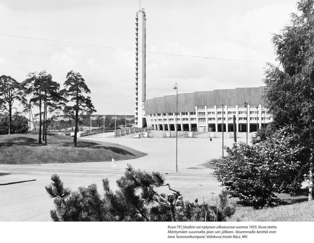 OLYMPIASTADION - Suomalainen modernin arkkitehtuurin merkkiteos - Olympialaisten päänäyttämö AUKIOSOMMITELMA - Kokonaisuus suunniteltu yhdessä stadionin kanssa -
