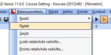 Radan luonti Ratakohteiden luonnin jälkeen voidaan
