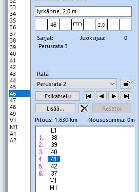 Radan muokkaus Rastit voidaan lisätä radalle