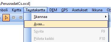 Taustakartta OCAD käyttää ratasuunnittelussa