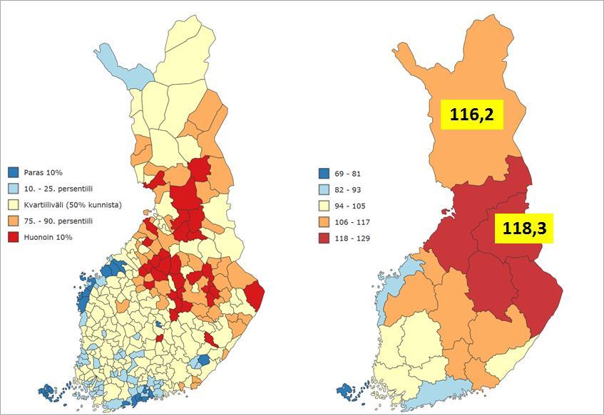 Hyvinvointi ja terveys sekä terveyserot Lapin maakunnassa