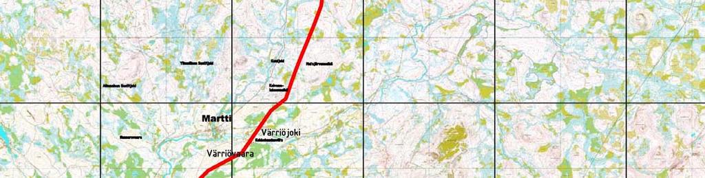 250 m päässä joesta, muutoin etäisyyttä jokeen on vähintään 600 m