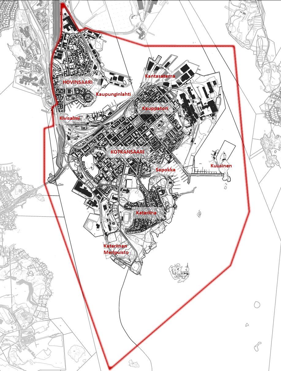 Kotkan keskustan liikennesuunnitelma 5 (60) 1 Johdanto 1.1 Suunnittelualueen kuvaus Kotka on noin 54 000 asukkaan kaupunki Kymenlaakson eteläosassa.