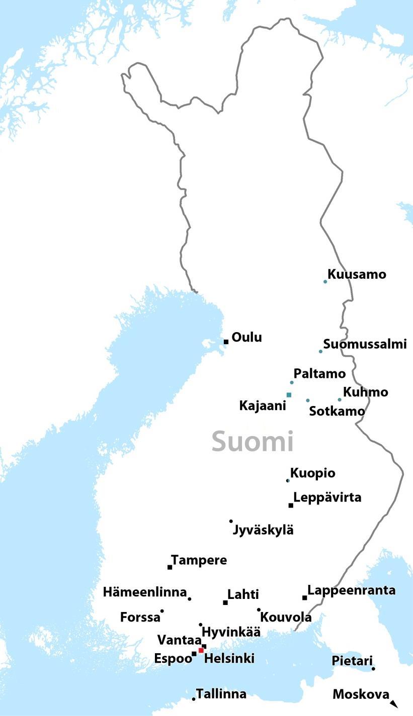 Nižni Novgorod S J A KVR Quattroservices Kaakkois-Suomi Oy Lappeenranta Kouvola Kotka S KVR Quattroservices Tampere Oy Tampere S KVR