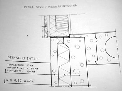 2 Pohjakuva, alin kerros, imurin sijainti merkitty kuvaan nuolella ALIN KERROS Käyttö Maanvastaisia seiniä ILMANVAIHTO Tyyppi Säätö Osittain asuintiloina On