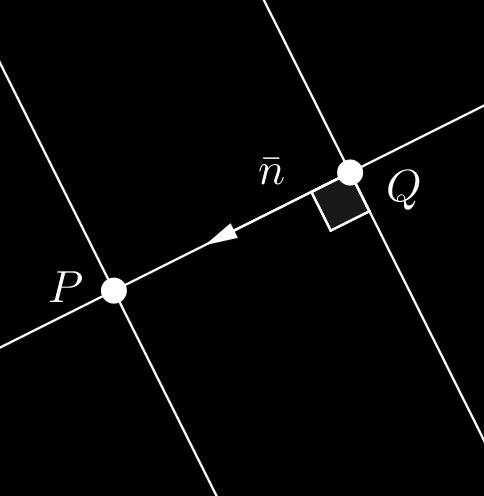 Olkoon Q se jälkimmäisen tason 2x+ y 5z+ 71 = 0 piste, joka on lähimpänä pistettä P. Tällöin piste Q on pisteen P kautta piirretyn tason 2x+ y 5z+ 71 = 0 normaalisuoran ja tason leikkauspiste.