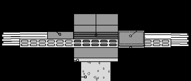 (korit, tikapuut, levyt) läpivientitiivisteessä Palvelujen ja Hiltin palokatkotiilien CFS- BL (A) väliset aukot täytetään
