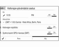 Järjestelmäasetukset Paina SET ja valitse sitten VAIHTOE.. Järjestelmän määritykset Valitse Järjestelmäaset. tehdäksesi joitakin järjestelmän perusmäärityksiä, esim.