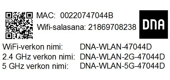 Langattoman WLAN-verkon asennus Inteno DG301AC -modeemissa DNA:n laajakaistamodeemit ovat langattoman verkon osalta salattuja.