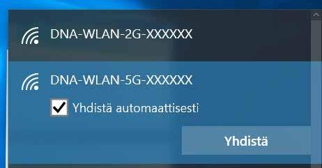 WLAN-yhteyden muodostaminen Windows 10 Windows 10 -tietokoneessa klikkaa WLAN-verkon kuuluvuuspalkkeja Windowsin