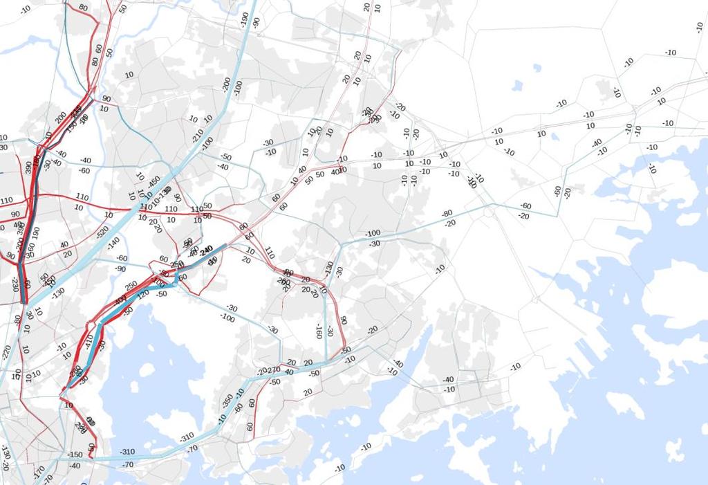 Kaupunkibulevardien muuttaminen pääväyliksi, vaikutukset joukkoliikenteen matkustajamääriin aamuhuipputunnin aikana.