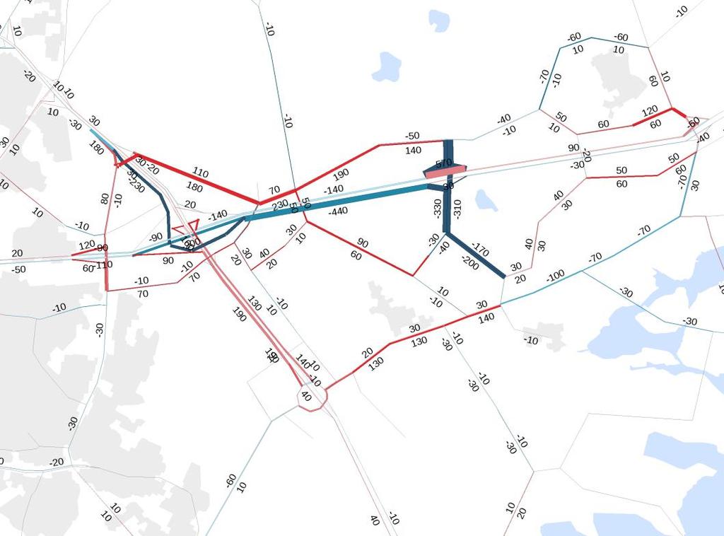 8. Maksimimaankäyttö Toimenpide Perusskenaariossa yleiskaava-alueen asukasmäärä on noin 70 000 ja metro päättyy Majvikiin. Vaihtoehtotarkastelussa yleiskaava-alueen asukasmäärä on noin 100 000.
