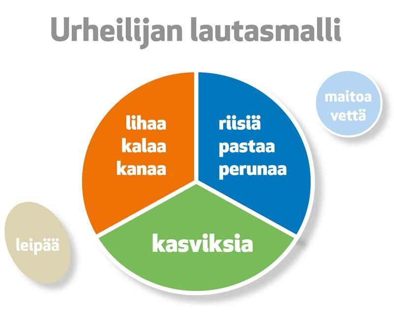 + Lautasmalli käyttöön!! 1/3 kasviksia, salaattia, raasteita! 1/3 riisiä, pastaa, perunaa!