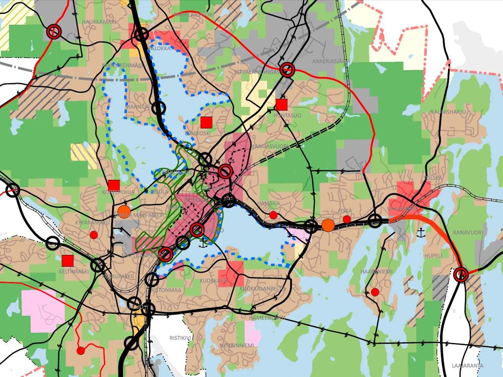 Jyväskylän kaupungin yleiskaava sai lainvoiman 25.11.2016. Yleiskaavassa on osoitettu mm.