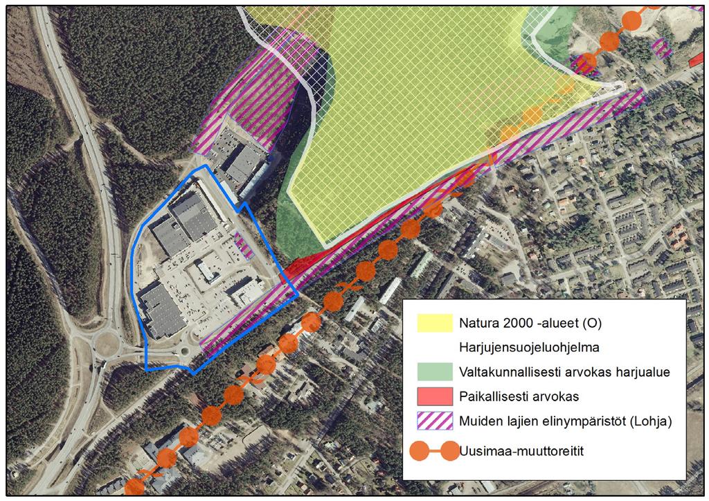 LUONNONOLOT Lohjanharjun Natura-alue on sekä geologisesti että kasvillisuudeltaan ja maisemaltaan arvokasta aluetta. Kaava-alue on kokonaisuudessaan tärkeää pohjavesialuetta.