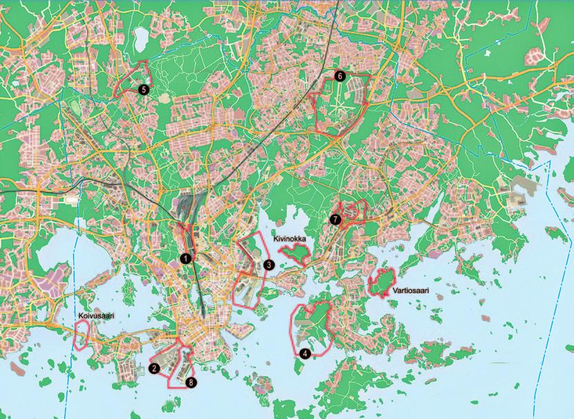 puistoineen. Merellinen kaupunginosa suunnitellaan osaksi kantakaupunkia. Alueelle on tulossa metroasema ja sen lähikortteleihin palveluita ja toimistotiloja.