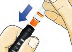 Aseta insuliinisäiliö paikalleen 1 2 3 Kiinnitä uusi neula Poista kynän suojus. Kierrä säiliön pidin irti. Männän varsi saattaa olla ulkona kynästä.