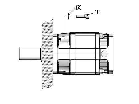 4 Mekaaninen asennus Asennus laitteistoon: Planeettavaihde PS.F.. 4.5 Asennus laitteistoon: Planeettavaihde PS.F.. 4.5.1 PS.F..: Vaihteen puoleinen ruuviliitos B5-laipan avulla Seuraavassa kuvassa näkyy kartiopyörävaihteiden PS.