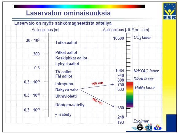 Laservalo on kollimoitua eli yhdensuuntaista valoa, joten säde ei laajene juurikaan matkan funktiona.