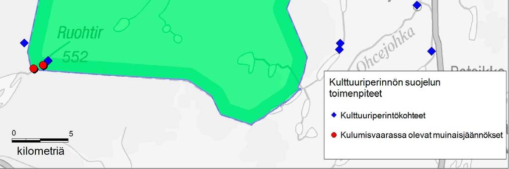 (Museoviraston rekisteristä) ja viisi kohdetta, joilla maan kuluminen reitin varrella voi