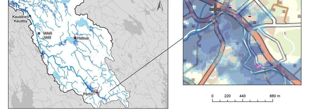 osittain puutteellisia. Nämä tiedot tulisi tarkistaa mahdollisen tulvariskikartoituksen yhteydessä, jotta kohteiden tulvasuojelua ja pelastusreittejä voidaan suunnitella paremmin.