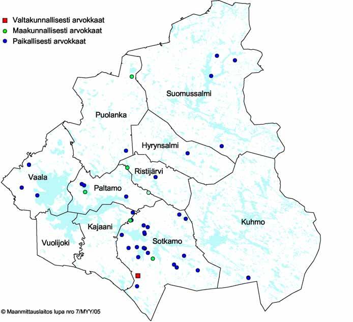 Arvokkaat perinnemaisemat 7 Kesien 2002 ja 2003 aikana Kainuun alueelta inventoitiin 41 arvokasta perinnemaisemakohdetta.