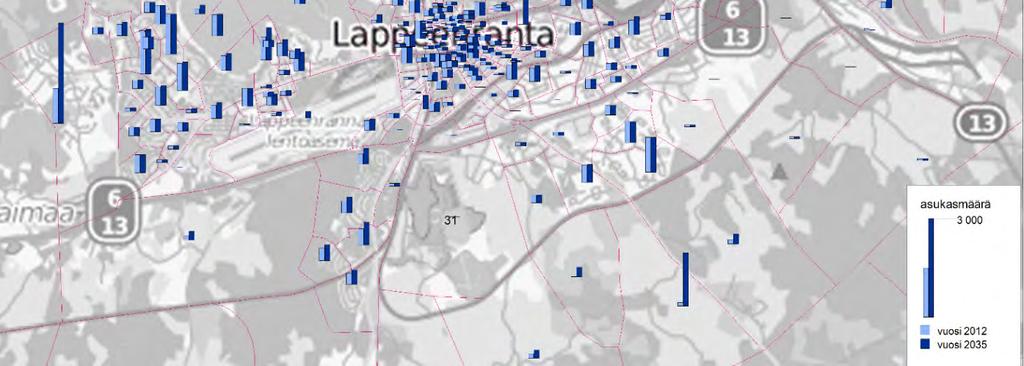 alueeseen (n. 2 x nykyinen alue). Lisäksi osayleiskaavaan on merkitty rajakaupan suuryksikköalue, jonka suurin sallittu kerrosala on 40 000 k-m2.